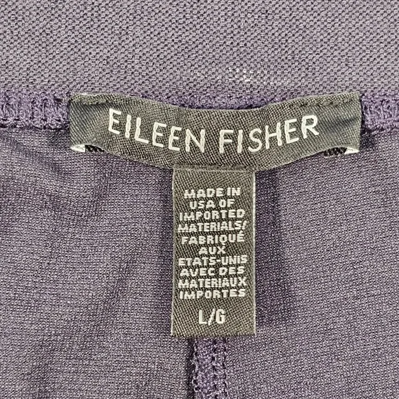 Eileen Fisher Purple Wide Leg Pants Women's L Elastic Waist Pull On Flowy Knit